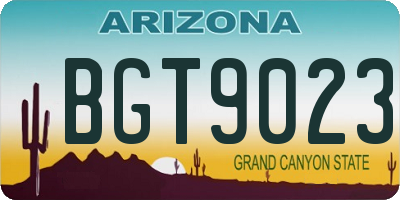 AZ license plate BGT9023