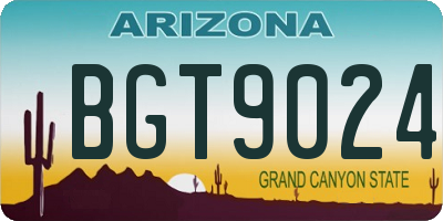 AZ license plate BGT9024