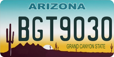 AZ license plate BGT9030