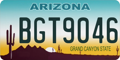 AZ license plate BGT9046