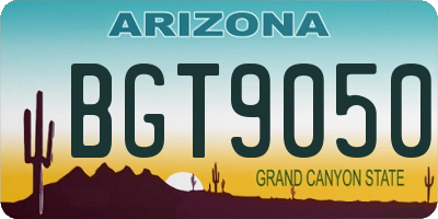 AZ license plate BGT9050