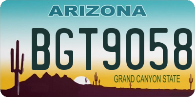 AZ license plate BGT9058