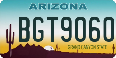 AZ license plate BGT9060