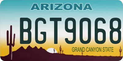 AZ license plate BGT9068