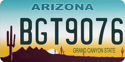 AZ license plate BGT9076