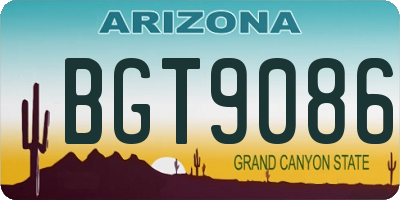 AZ license plate BGT9086