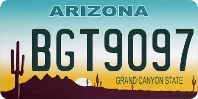 AZ license plate BGT9097