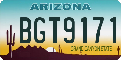 AZ license plate BGT9171