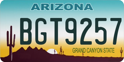 AZ license plate BGT9257