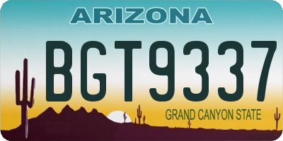 AZ license plate BGT9337