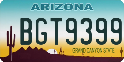 AZ license plate BGT9399