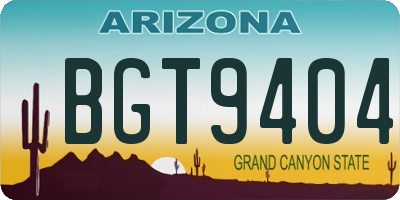 AZ license plate BGT9404