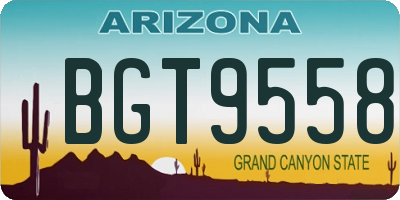 AZ license plate BGT9558