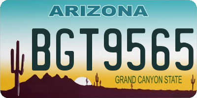 AZ license plate BGT9565