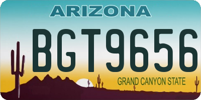 AZ license plate BGT9656