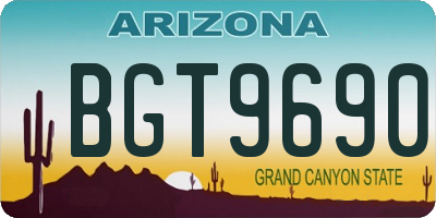 AZ license plate BGT9690