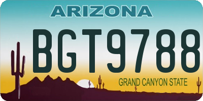 AZ license plate BGT9788