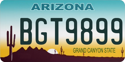 AZ license plate BGT9899