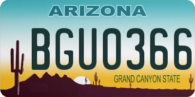 AZ license plate BGU0366