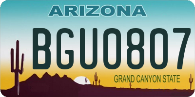 AZ license plate BGU0807