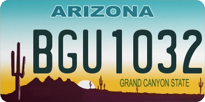 AZ license plate BGU1032