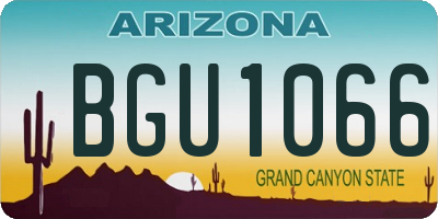 AZ license plate BGU1066