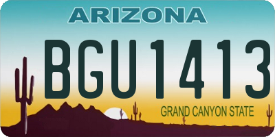 AZ license plate BGU1413