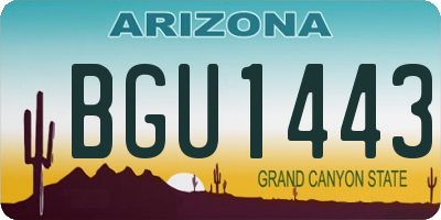 AZ license plate BGU1443