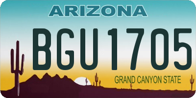 AZ license plate BGU1705