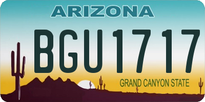 AZ license plate BGU1717
