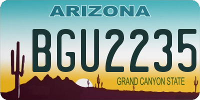 AZ license plate BGU2235
