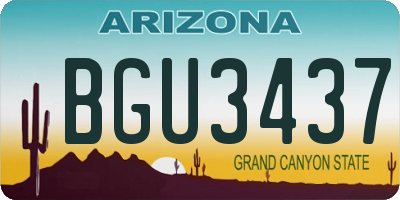 AZ license plate BGU3437