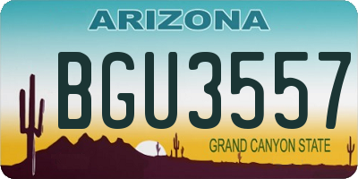 AZ license plate BGU3557