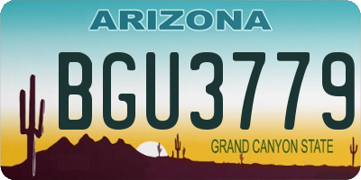 AZ license plate BGU3779