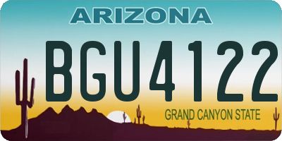 AZ license plate BGU4122