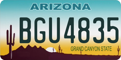 AZ license plate BGU4835
