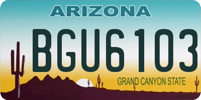AZ license plate BGU6103