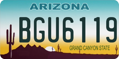 AZ license plate BGU6119
