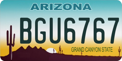 AZ license plate BGU6767
