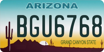 AZ license plate BGU6768