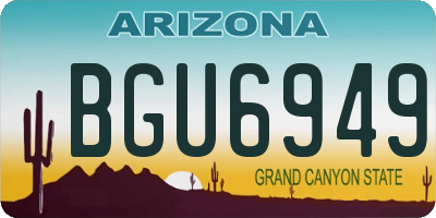 AZ license plate BGU6949