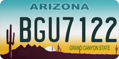 AZ license plate BGU7122
