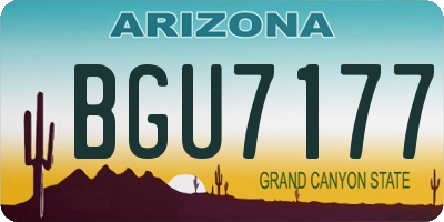 AZ license plate BGU7177