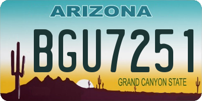 AZ license plate BGU7251