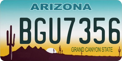 AZ license plate BGU7356