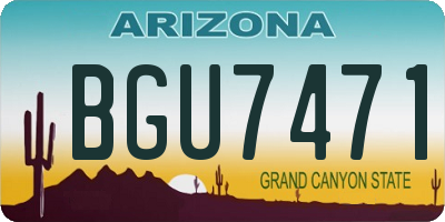 AZ license plate BGU7471
