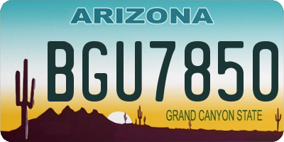 AZ license plate BGU7850