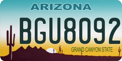 AZ license plate BGU8092
