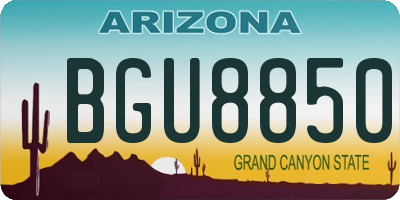 AZ license plate BGU8850