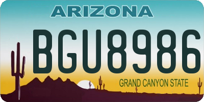 AZ license plate BGU8986
